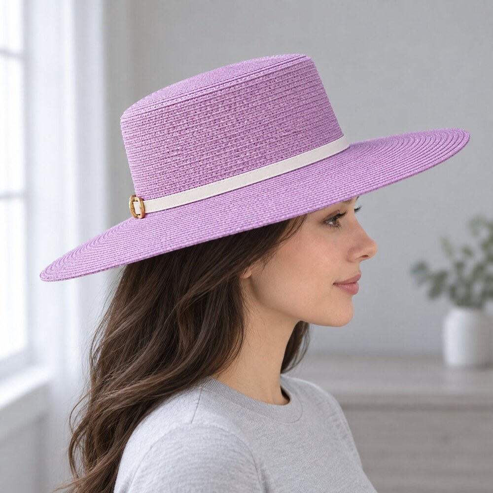 Dior Lavender Heart Straw Sun Hat - Picture 3 of 6